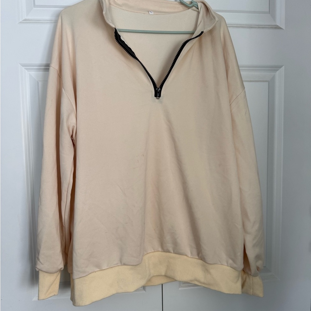 Cream Quarter-Zip Pullover - image 1